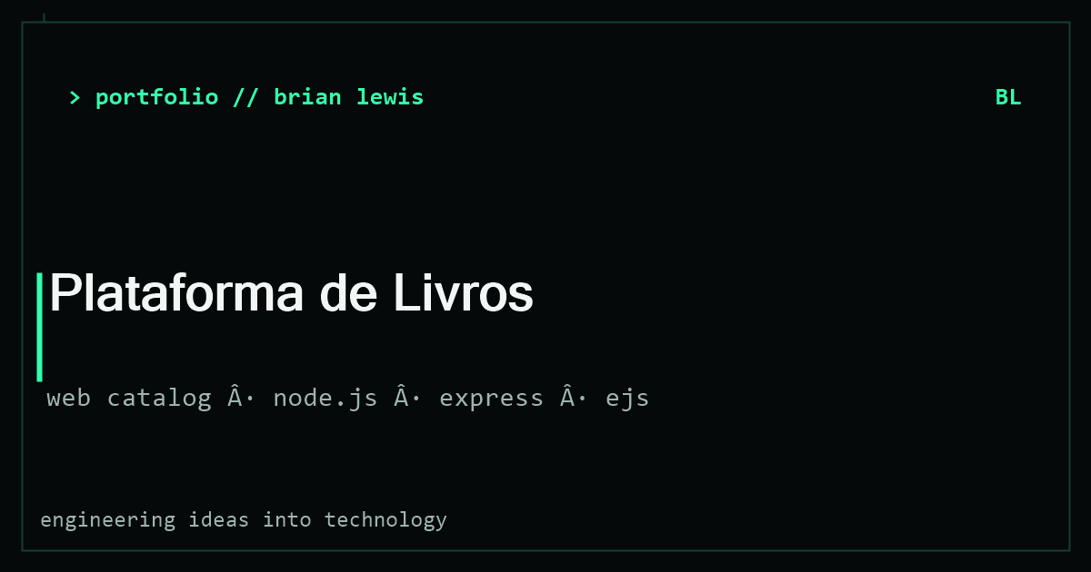 Plataforma de Livros   catálogo web de Brian Lewis
