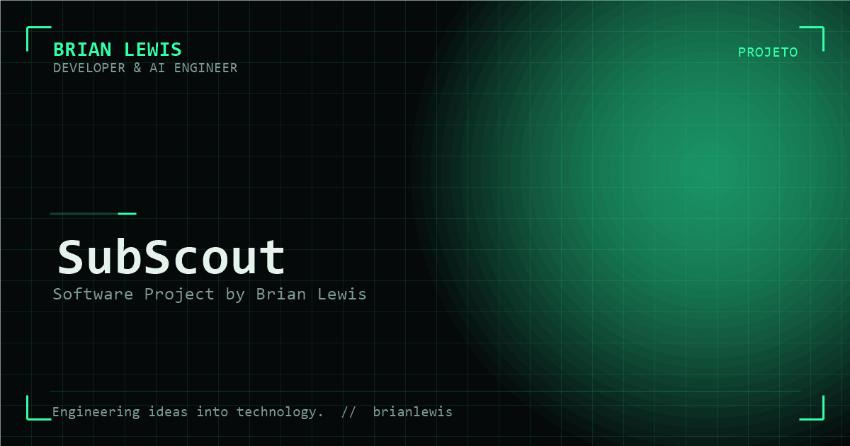 SubScout   projeto de software de Brian Lewis